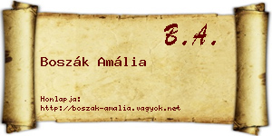 Boszák Amália névjegykártya