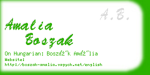 amalia boszak business card